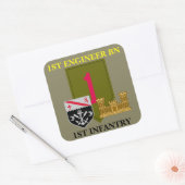 第1エンジニアBN第1歩兵シール スクエアシール (封筒)