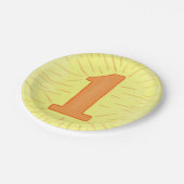 第1オレンジ黄色の最初誕生日のプレート ペーパープレート (アングル)