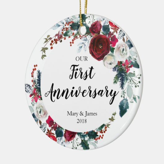 第1カップルのオーナメントのための記念日のギフト セラミックオーナメント