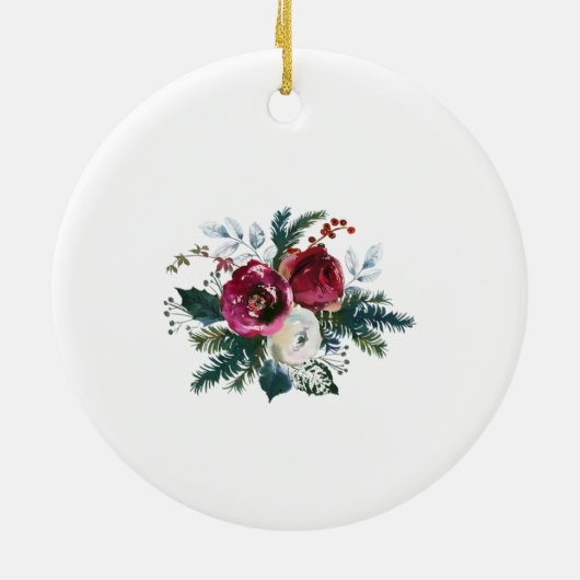 第1カップルのオーナメントのための記念日のギフト セラミックオーナメント (裏面)