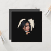 第1クラスの黒いグラフィティハートフレーム カード (正面/裏面インサイチュ)