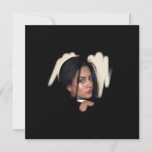 第1クラスの黒いグラフィティハートフレーム カード (正面)