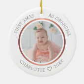 第1クリスマスおばあちゃんモダン2枚の写真 セラミックオーナメント (裏面)