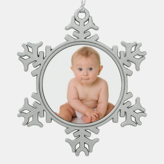 第1クリスマスのオーナメント スノーフレークピューターオーナメント (正面)