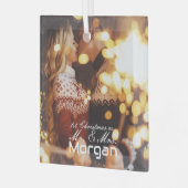 第1クリスマスカップルのガラス広場オーナメント ガラスオーナメント (正面左)