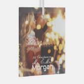 第1クリスマスカップルのガラス広場オーナメント ガラスオーナメント (正面右)