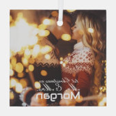 第1クリスマスカップルのガラス広場オーナメント ガラスオーナメント (裏面)