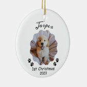 第1クリスマス、ペットパーソナライズされたクリスマスオーナメント セラミックオーナメント (右)