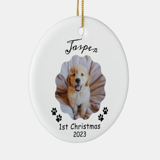第1クリスマス、ペットパーソナライズされたクリスマスオーナメント セラミックオーナメント (右)