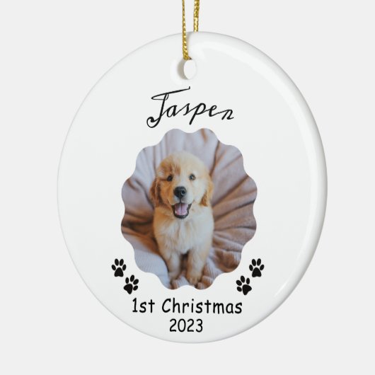 第1クリスマス、ペットパーソナライズされたクリスマスオーナメント セラミックオーナメント (左)