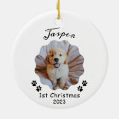第1クリスマス、ペットパーソナライズされたクリスマスオーナメント セラミックオーナメント (裏面)