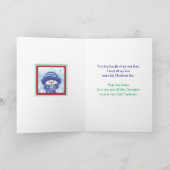 第1クリスマス、孫、調停者を持つ雪のベビー シーズンカード (内部)