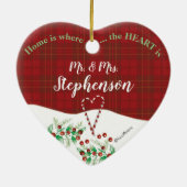 第1クリスマス、我々の新しい家、バードハウス、スティーブンソン セラミックオーナメント (裏面)