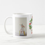 第1クリスマス |祖父母フローラリース2写真 コーヒーマグカップ (左)