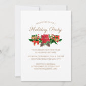 第1クリスマ結婚したスホリデーパーティレッドポインセチア 招待状 (正面)