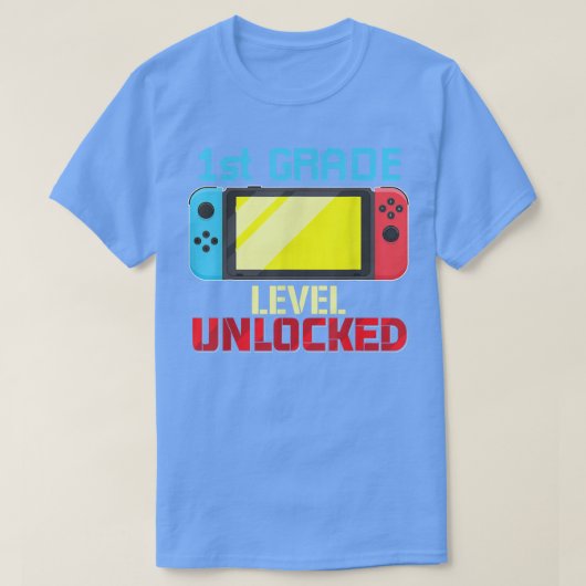 第1グレードのロック解除されたビデオゲーム新学期 Tシャツ (デザイン正面)
