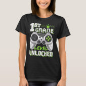 第1グレードのロック解除されたビデオゲーム新学期 Tシャツ (正面)