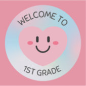 第1グレード新学期の小さいサイズへようこそ シール (正面)