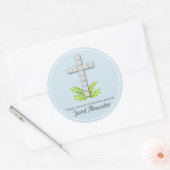 第1コミュニオンクロス淡い色のオン青 ラウンドシール (封筒)