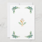 第1コミュニオングスペインのリーン葉グリーンリー 招待状 (裏面)