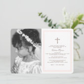 第1コミュニオンソフトピンクと写真 招待状 (スタンド正面)