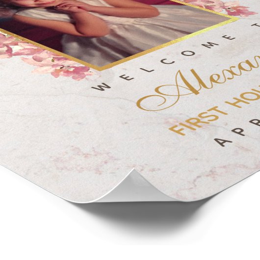 第1コミュニオンフォトピンクオーキズアーチへようこそ ポスター (角)