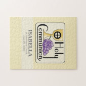 第1コミュニオンブドウとカップ、カスタマイズ ジグソーパズル (横)