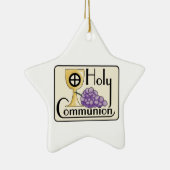第1コミュニオンブドウとカップ、カスタマイズ セラミックオーナメント (右)