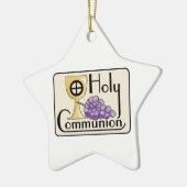 第1コミュニオンブドウとカップ、カスタマイズ セラミックオーナメント (左)