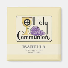 第1コミュニオンブドウとカップ、カスタマイズ マグネット