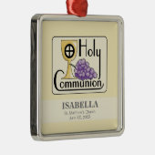 第1コミュニオンブドウとカップ、カスタマイズ メタルオーナメント (右)