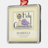第1コミュニオンブドウとカップ、カスタマイズ メタルオーナメント (左)