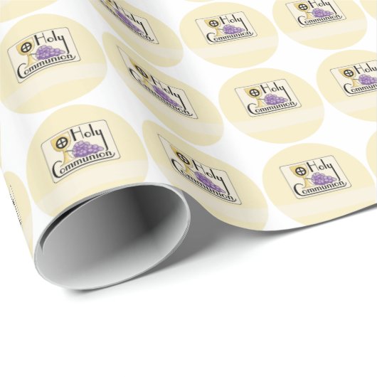 第1コミュニオンブドウとカップ、カスタマイズ ラッピングペーパー (ロールコーナー)