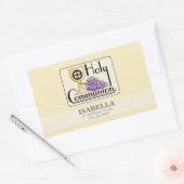 第1コミュニオンブドウとカップ、カスタマイズ 長方形シール (封筒)