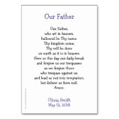 第1コミュニティのカスタマイズ可能な祈りの言葉カード テーブルナンバー (裏面)