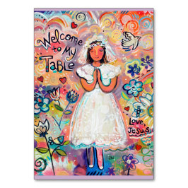 第1コミュニティのカスタマイズ可能な祈りの言葉カード テーブルナンバー