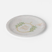 第1コミューニオングリーンリー金ゴールド植物幾何学 ペーパープレート (アングル)