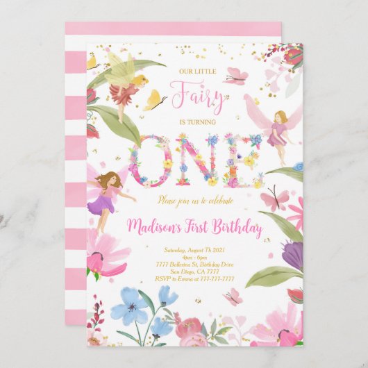 第1ゴールデンフェアリー誕生日 招待状 (正面/裏面)