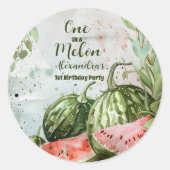 第1スイカ誕生日 ラウンドシール (正面)