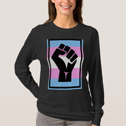 第1トランスジェンダー国旗のトランスプライド Tシャツ (正面)
