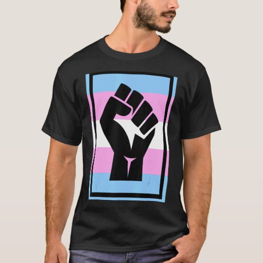 第1トランスジェンダー国旗のトランスプライド Tシャツ (正面)
