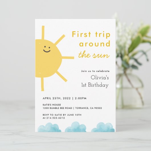 第1トリップザのまわりにサンファースト誕生日 招待状 (スタンド正面)