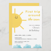 第1トリップザのまわりにサンファースト誕生日 招待状 (正面/裏面)
