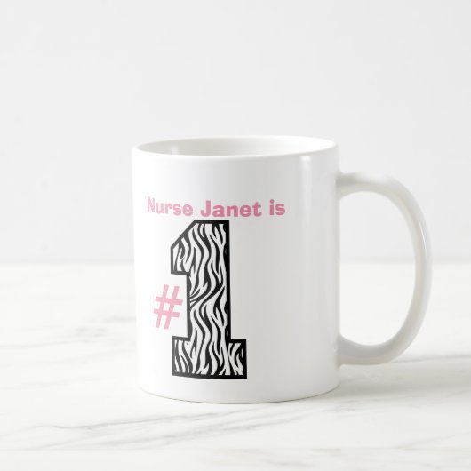 第1ナース大きくパターン（の模様が）あるな数ギフト コーヒーマグカップ (右)