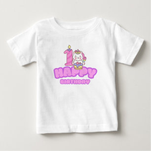 第1ハッピーバースデー ベビーTシャツ