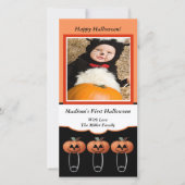 第1ハロウィンのカボチャおむつは写真カードをピンで止めます シーズンカード (正面)