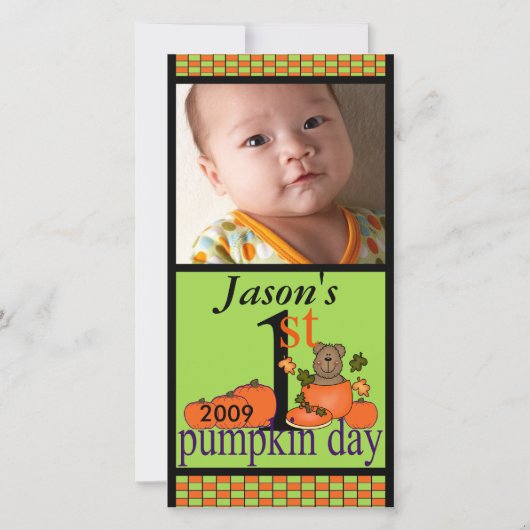 第1ハロウィンカボチャのフォトカード (正面)