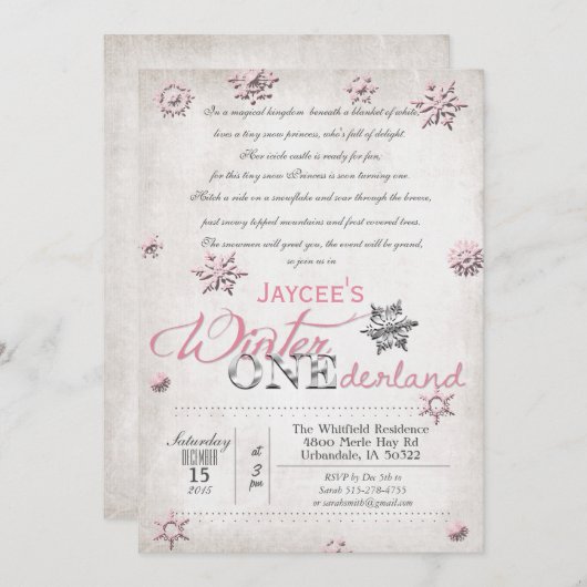 第1バースデーウィンターオネダーランド招待状 招待状 (正面/裏面)