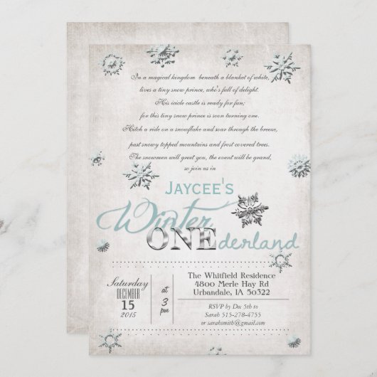 第1バースデーウィンターオネダーランド招待状 招待状 (正面/裏面)