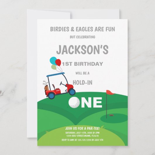 第1バースデーゴルフ招待状 招待状 (正面)
